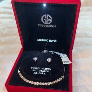 Giani Bernini 2-Pc. Set Zirconia Bracelet & Stud Earrings in Sterling Silver